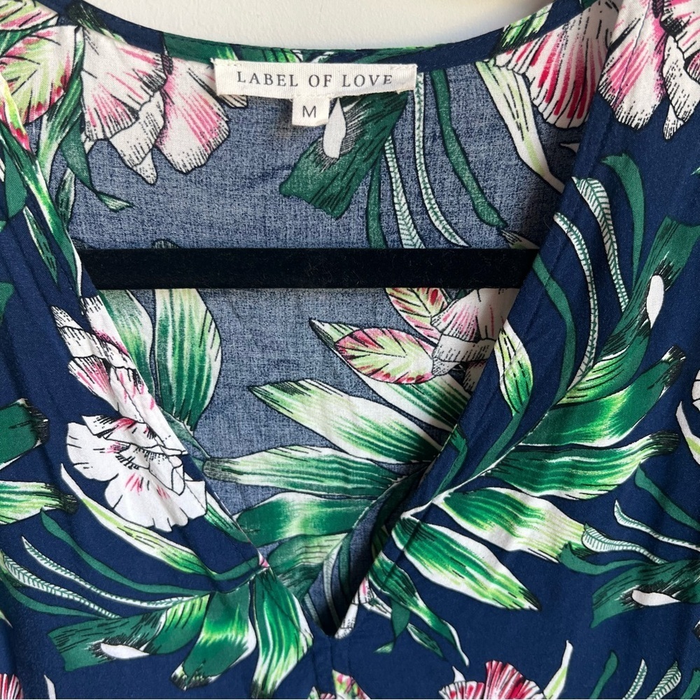 Label of Love Floral Green and Pink Women's Top - Medium - Picture 7 of 15